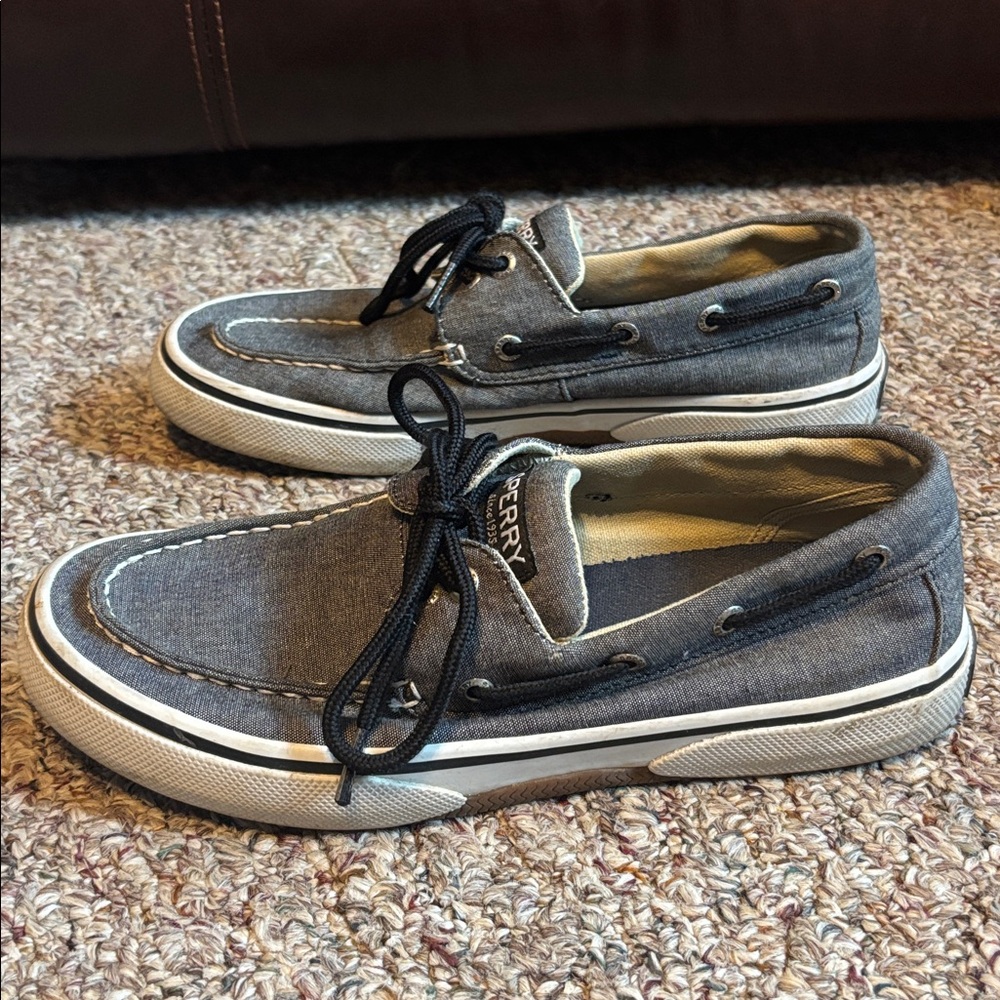 Sperry Men’s 7 Black Chambray Boat shoes - Picture 2 of 8